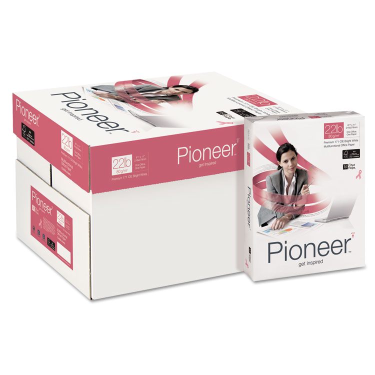 Pioneer Premium Multipurpose Paper, 99 Bright, 22 lb Bond Weight, 8.5 x 11, Bright White, 500 Sheets/Ream, 10 Reams/Carton (SNAPIO1122F)