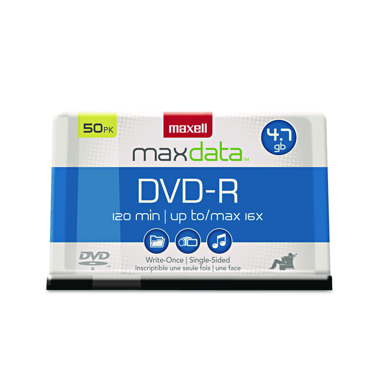Maxell DVD-R Recordable Disc, 4.7 GB, 16x, Spindle, Gold, 50/Pack (MAX638011)
