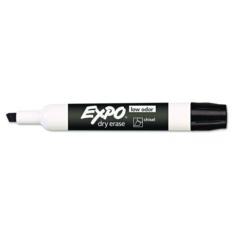 EXPO Low-Odor Dry-Erase Marker, Broad Chisel Tip, Black (SAN80001EA)