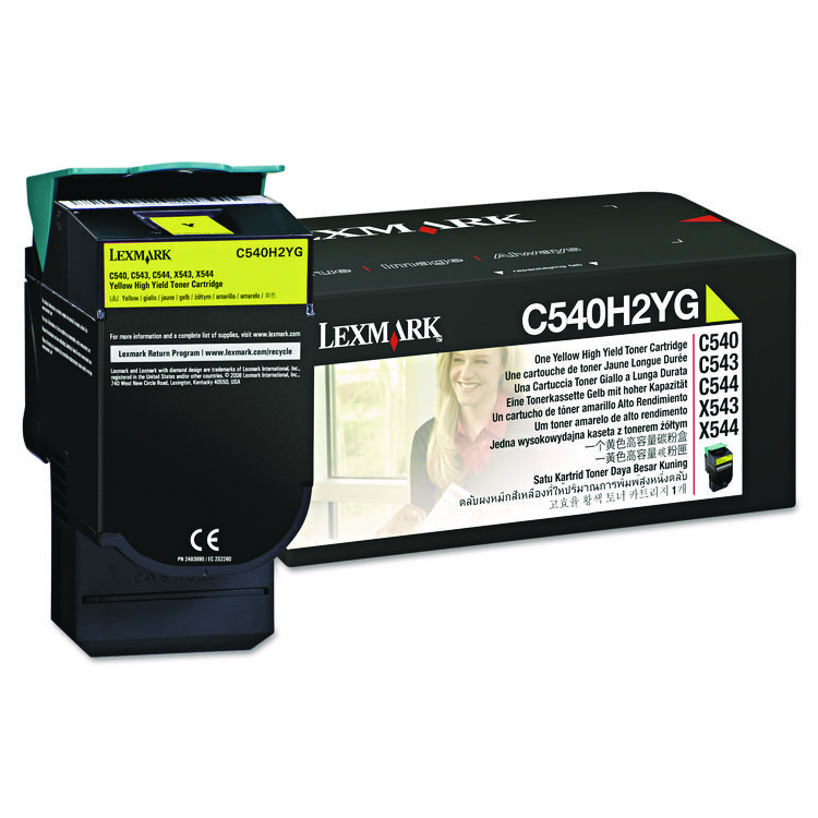 Lexmark C540H2YG High-Yield Toner, 2,000 Page-Yield, Yellow (LEXC540H2YG)