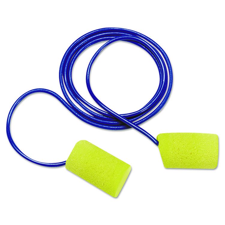 Classic E-A-R Classic Foam Earplugs, Metal Detectable, Corded, Poly Bag, 200 Pairs (MMM3114101)