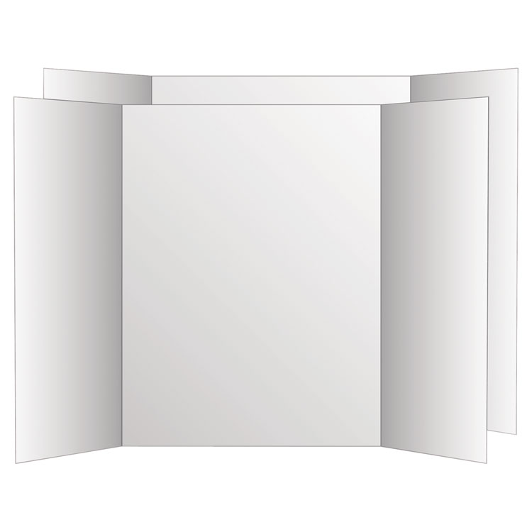 Eco Brites Two Cool Tri-Fold Poster Board, 36 x 48, White/White, 6/Carton (GEO26790)