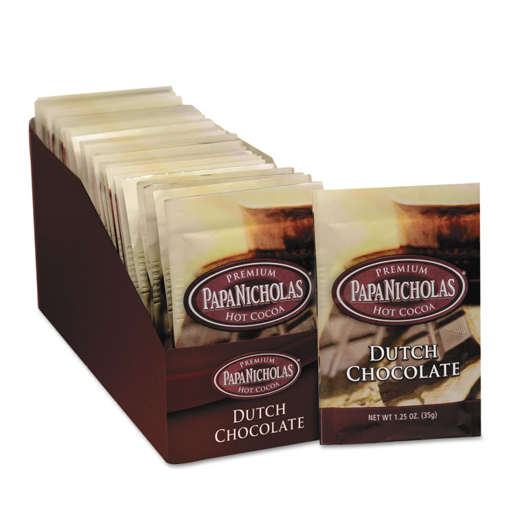 PapaNicholas Coffee Premium Hot Cocoa, Dutch Chocolate, 24/Carton (PCO79224)