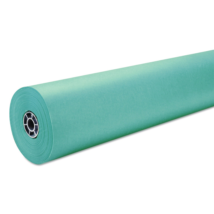 Pacon Rainbow Duo-Finish Colored Kraft Paper, 35 lb Wrapping Weight, 36" x 1,000 ft, Aqua (PAC63160)