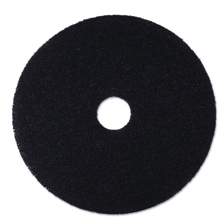 3M Low-Speed Stripper Floor Pad 7200, 19" Diameter, Black, 5/Carton (MMM08381)
