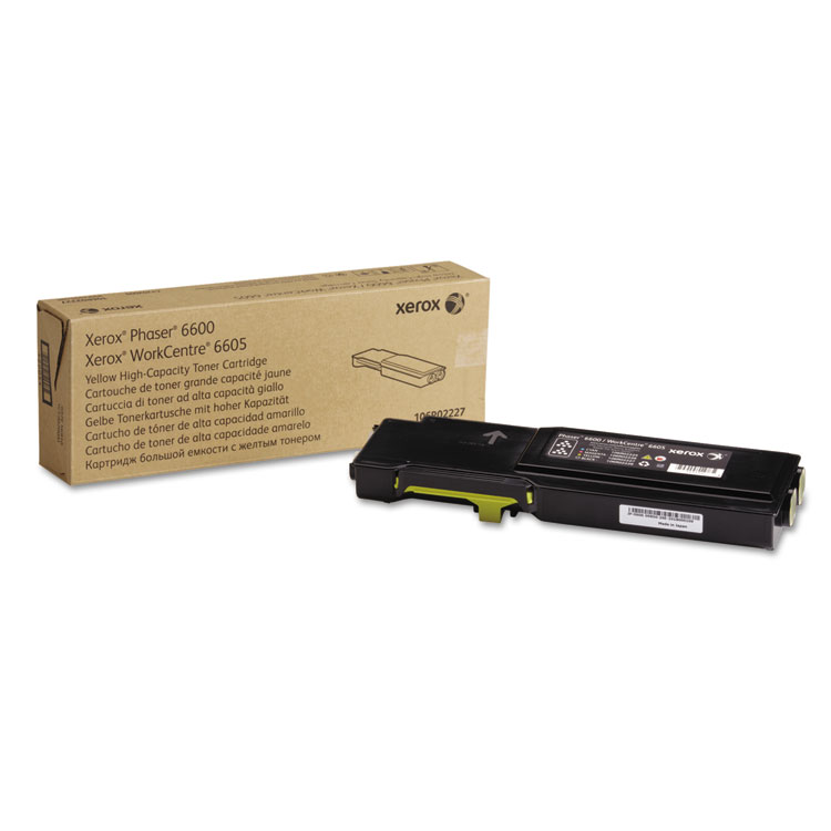 Xerox 106R02227 High-Yield Toner, 6,000 Page-Yield, Yellow (XER106R02227)