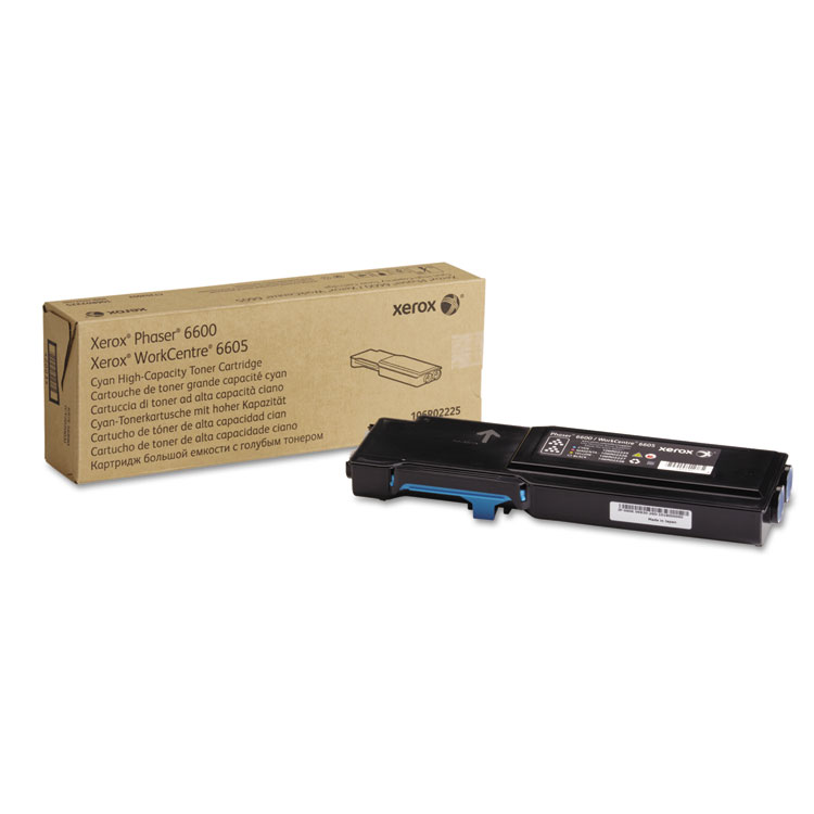 Xerox 106R02225 High-Yield Toner, 6,000 Page-Yield, Cyan (XER106R02225)