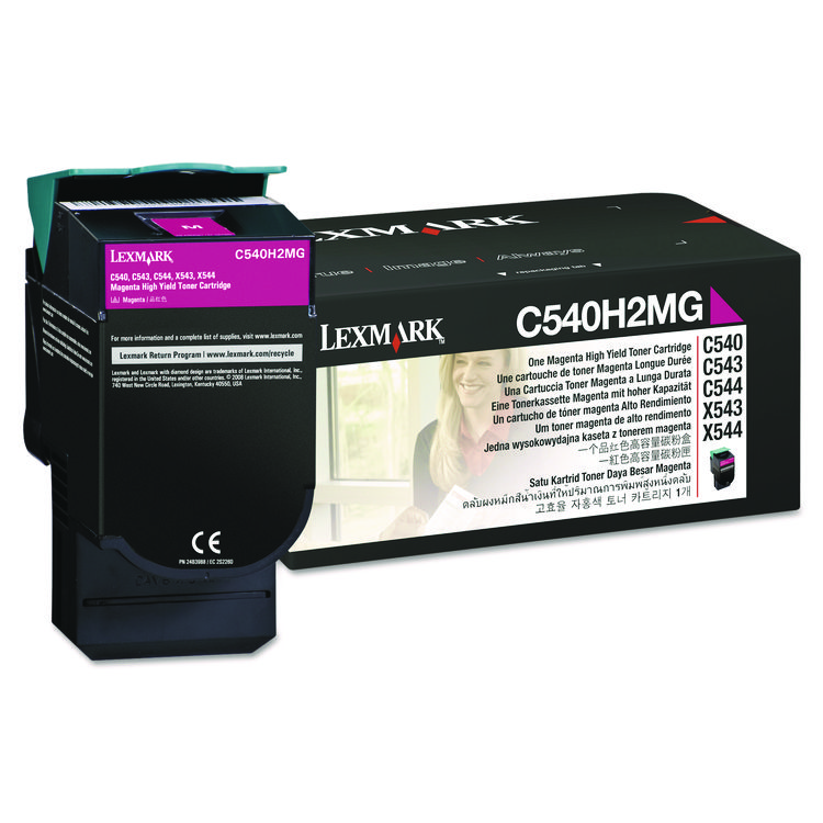 Lexmark C540H2MG High-Yield Toner, 2,000 Page-Yield, Magenta (LEXC540H2MG)