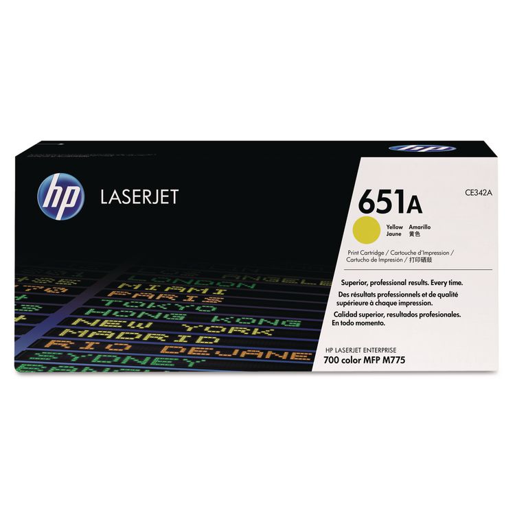 HP HP 651A, (CE342A) Yellow Original LaserJet Toner Cartridge (HEWCE342A)