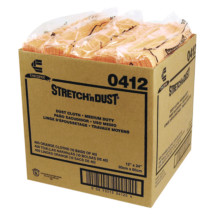 Chix Stretch 'n Dust Cloths, 11.63 x 24, Yellow, 40 Cloths/Pack, 10 Packs/Carton (CHI0412)