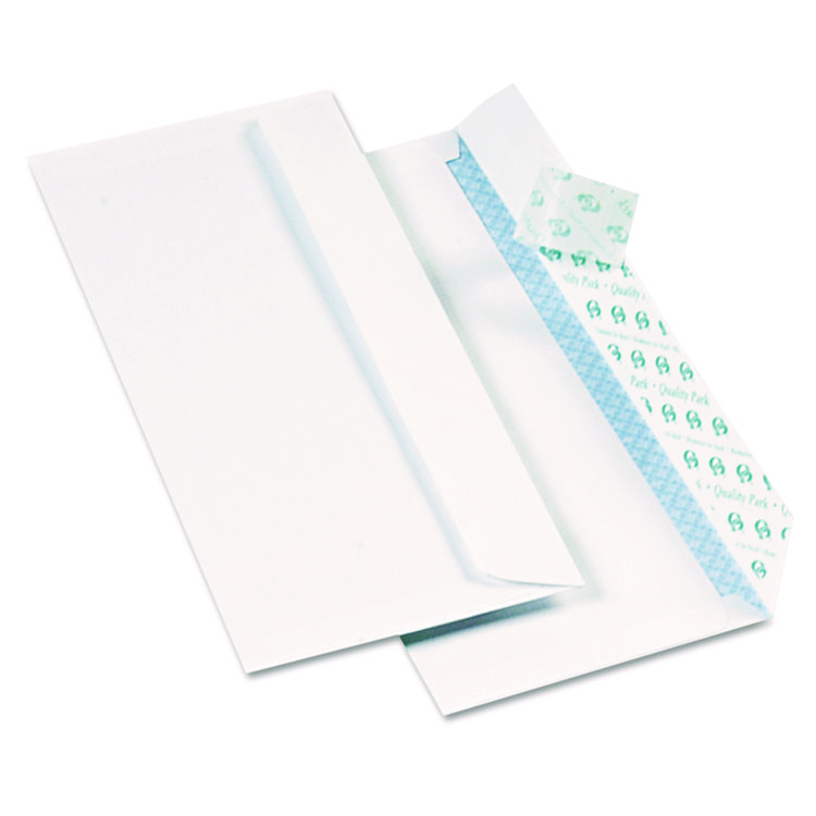 Quality Park Redi-Strip Security Tinted Envelope, #10, Commercial Flap, Redi-Strip Heat-Resistant Closure, 4.13 x 9.5, White, 1,000/Box (QUA69122B)