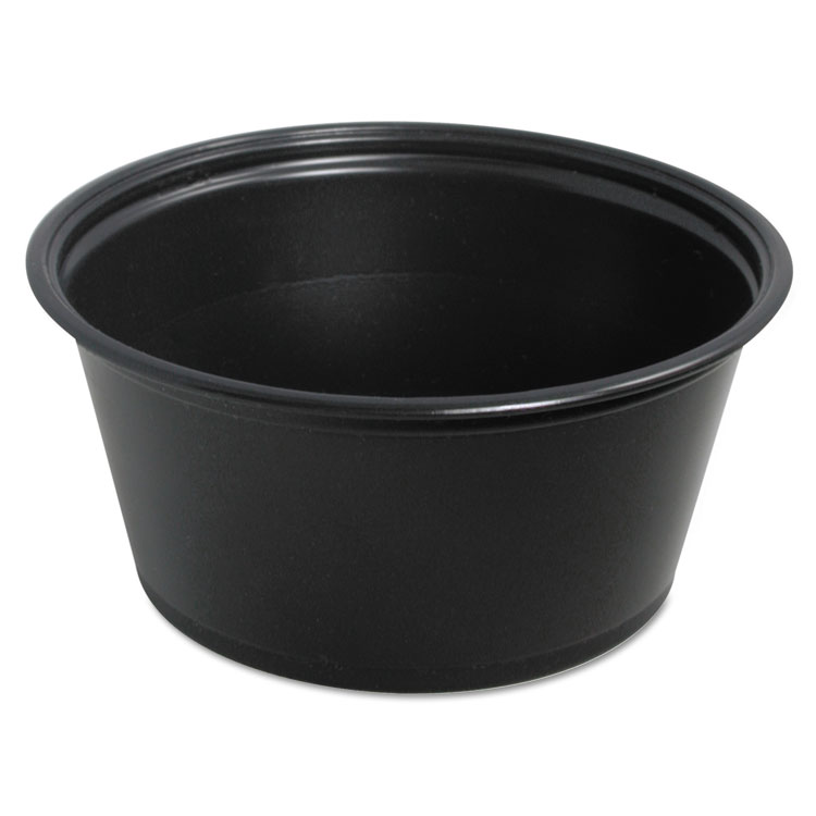 Dart Conex Complements Portion/Medicine Cups, 3.25 oz, Plastic, Black, 125/Bag, 20 Bags/Carton (DCC325PCBLK)
