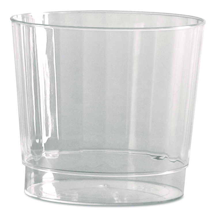 Classic Classic Crystal Plastic Tumblers, 9 oz, Clear, Fluted, Rocks Squat, 20/Pack, 12 Packs/Carton (WNACCR9240)