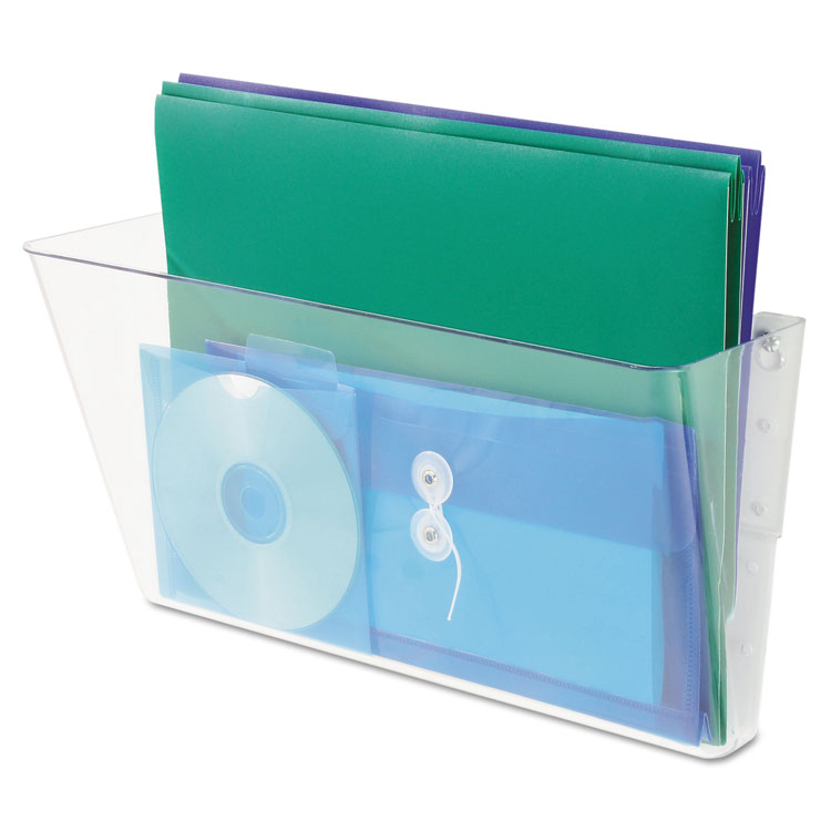 deflecto Stackable DocuPocket Wall File, Legal Size, 16.25" x 4" , Clear (DEF74301)