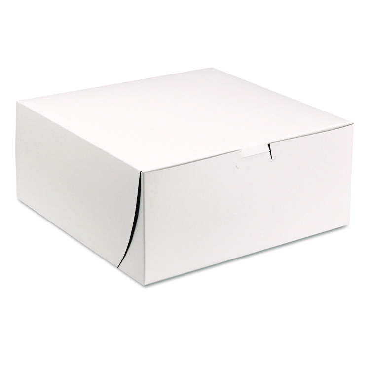SCT White One-Piece Non-Window Bakery Boxes, 9 x 9 x 4, White, Paper, 200/Carton (SCH0961)