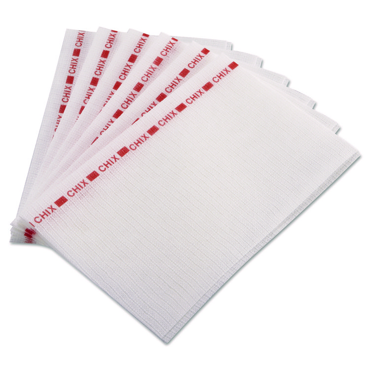Chix Food Service Towels, 13 x 21, Red/White, 150/Carton (CHI8242)