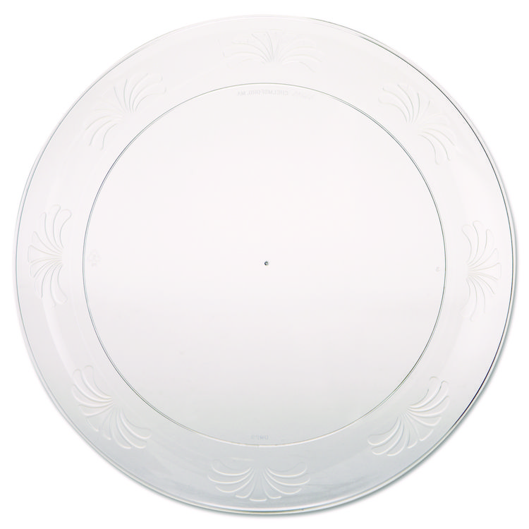 WNA Designerware Plastic Plates, 9" dia, Clear, 10/Pack, 18 Packs/Carton (WNADWP9180)