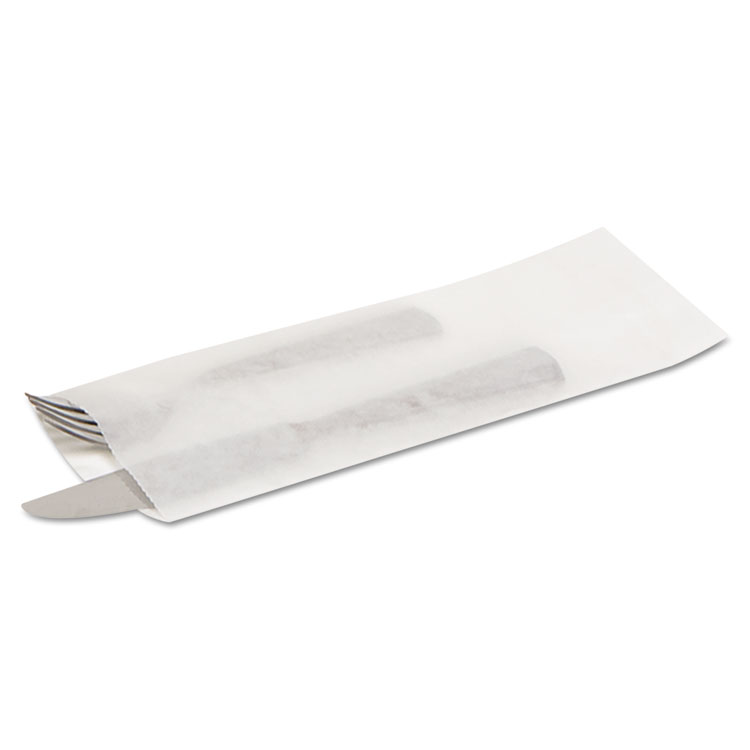 Bagcraft Silverware Bags, 2.25" x 10" x 10", Translucent White, 2,000/Carton (BGC300039)
