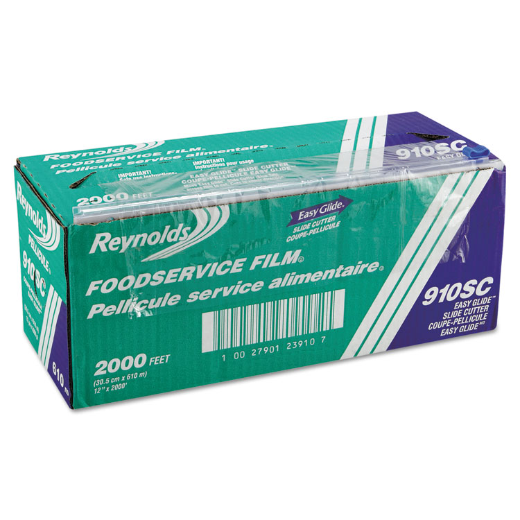 Reynolds Wrap PVC Food Wrap Film Roll in Easy Glide Cutter Box, 12" x 2,000 ft (RFP910SC)