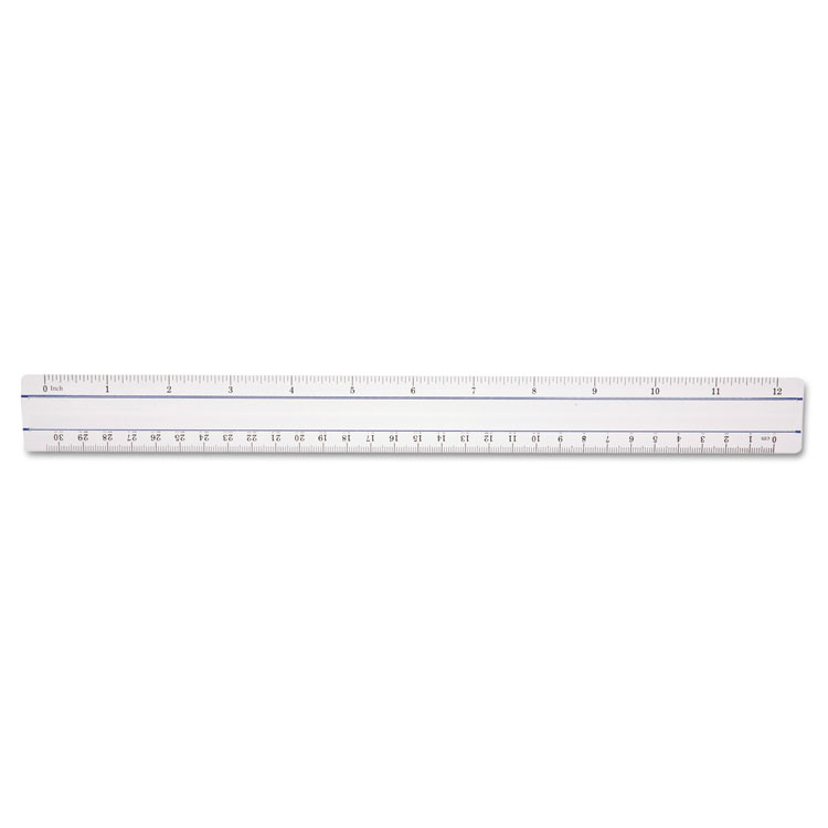 Westcott 12" Magnifying Ruler, Standard/Metric, Plastic, Clear (ACM15571)