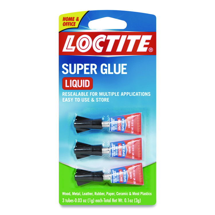 Loctite Super Glue, 0.11 oz, Dries Clear, 3/Pack (LOC1710908)