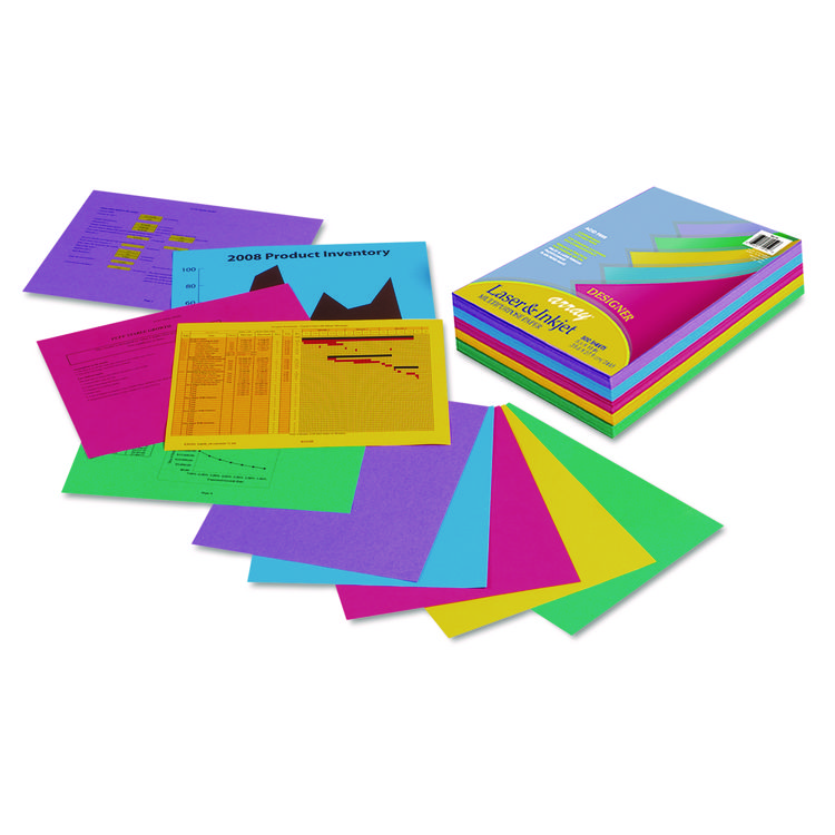 Pacon Array Colored Bond Paper, 24 lb Bond Weight, 8.5 x 11, Assorted Designer Colors, 500/Ream (PAC101346)
