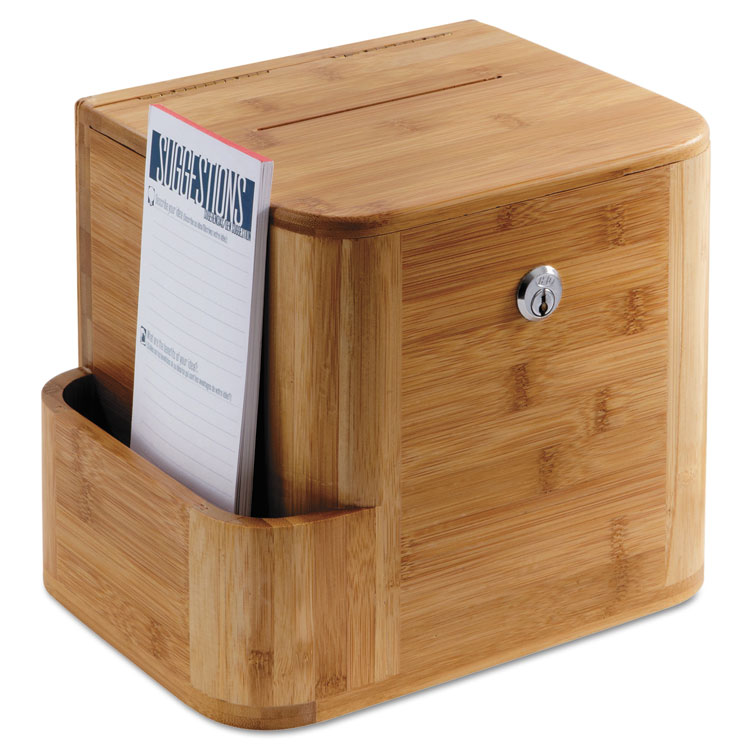 Safco Bamboo Suggestion Boxes, 10 x 8 x 14, Natural (SAF4237NA)