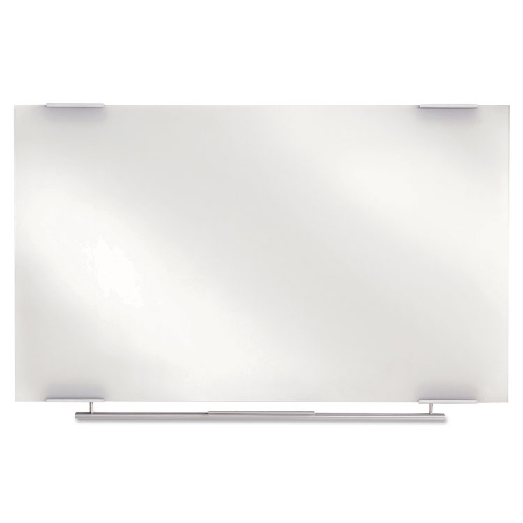 Iceberg Clarity Glass Dry Erase Board with Aluminum Trim, 48" x 36", White Surface, Satin Aluminum Frame (ICE31140)