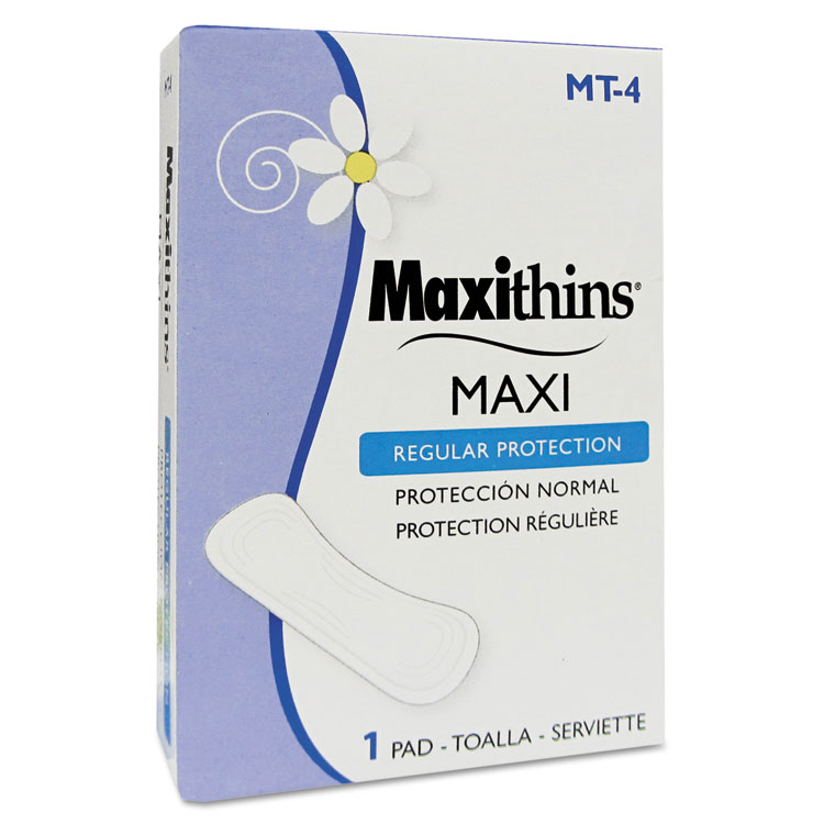 HOSPECO Maxithins Vended Sanitary Napkins #4, Maxi, 250 Individually Boxed Napkins/Carton (HOSMT4)