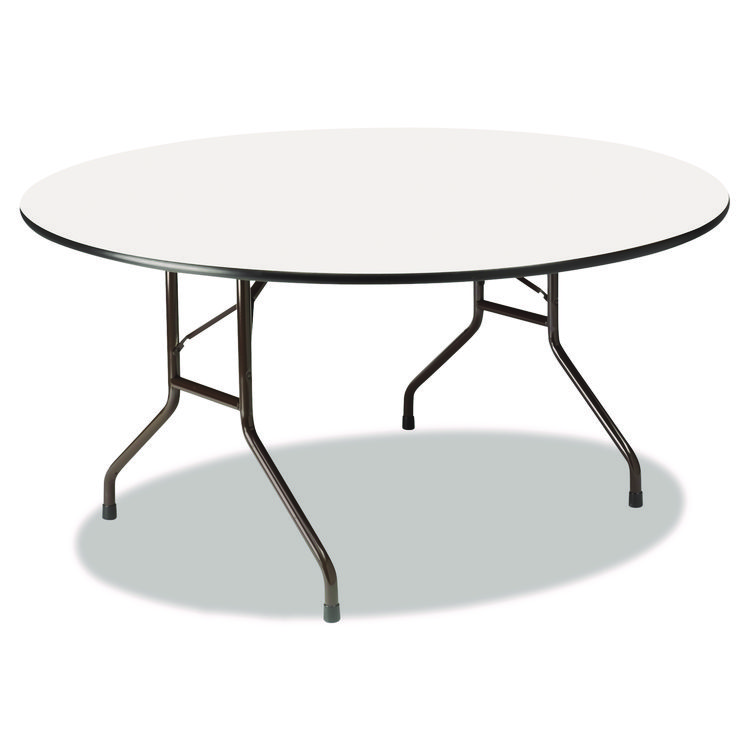 Iceberg OfficeWorks Wood Folding Table, Round, 60" x 29", Gray Top, Charcoal Base (ICE55267)