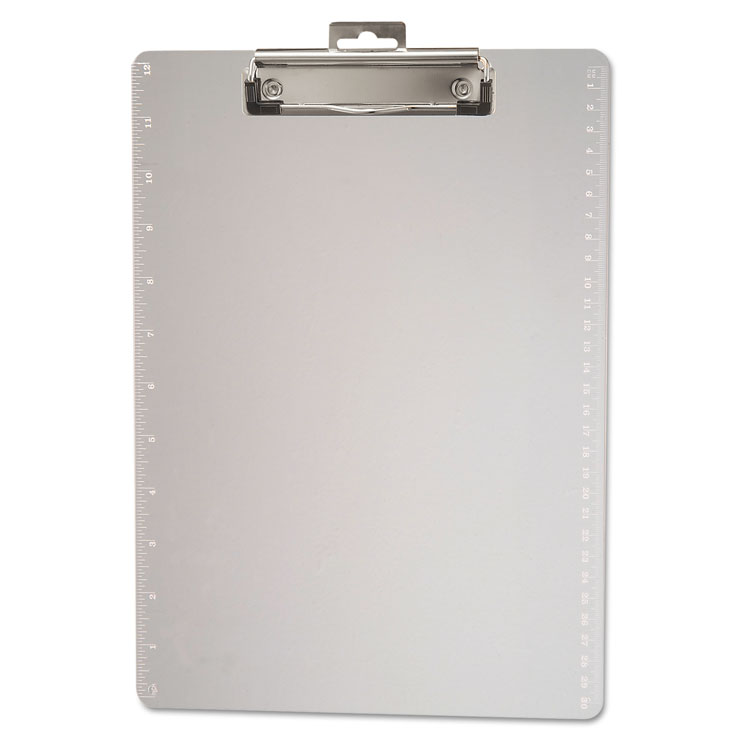 Officemate Plastic Clipboards with 12" Ruler Markings, 0.5" Clip Capacity, Holds 8.5 x 11 Sheets, Clear (OIC83016)