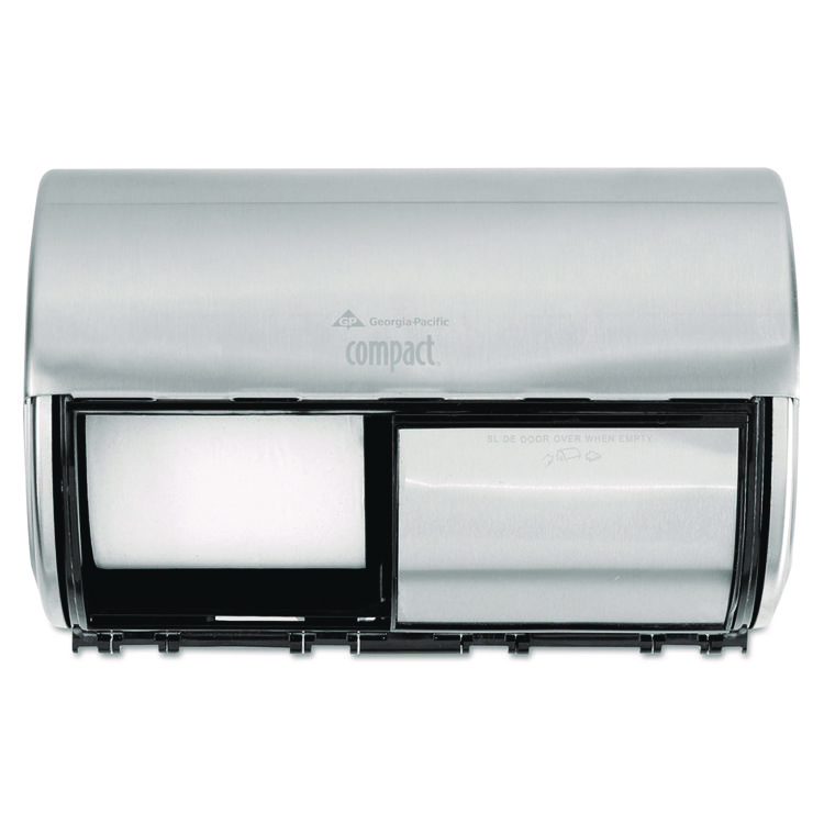 Georgia Pacific Professional Compact Coreless Side-by-Side Double Roll Tissue Dispenser, 10.13 x 6.75 x 7.13, Stainless Steel (GPC56798)