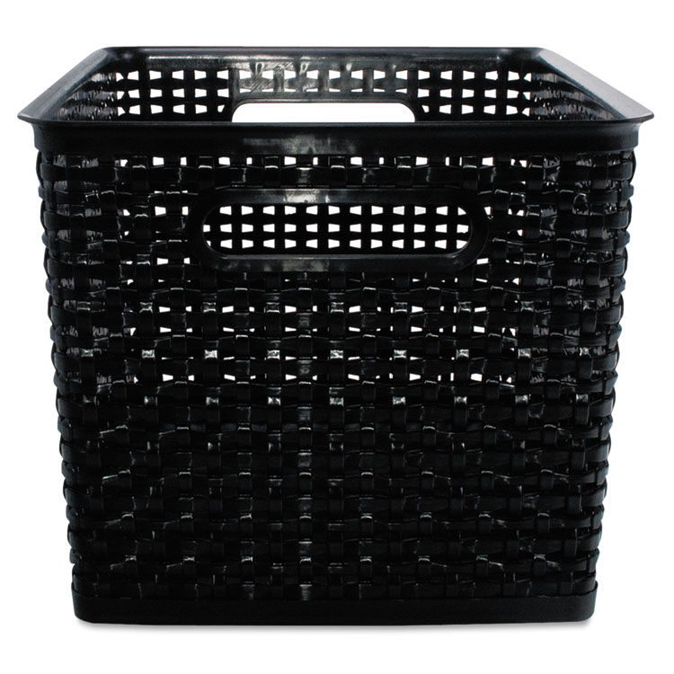 Advantus Weave Bins, 13.88 x 10.5 x 8.75, Black, 2/Pack (AVT40328)