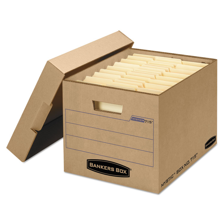 Bankers Box Filing Box, Letter/Legal Files, 13" x 16.25" x 12", Kraft, 25/Carton (FEL7150001)