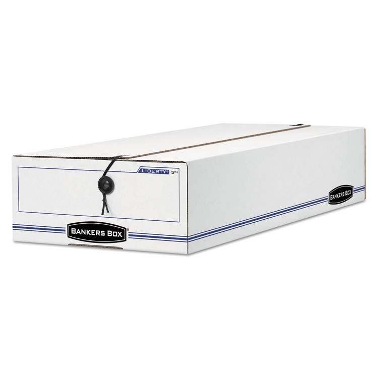 Bankers Box LIBERTY Check and Form Boxes, 9.25" x 15" x 4.25", White/Blue, 12/Carton (FEL00009)