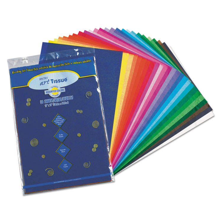 Pacon Spectra Art Tissue, 23 lb Tissue Weight, 12 x 18, Assorted, 50/Pack (PAC58520)