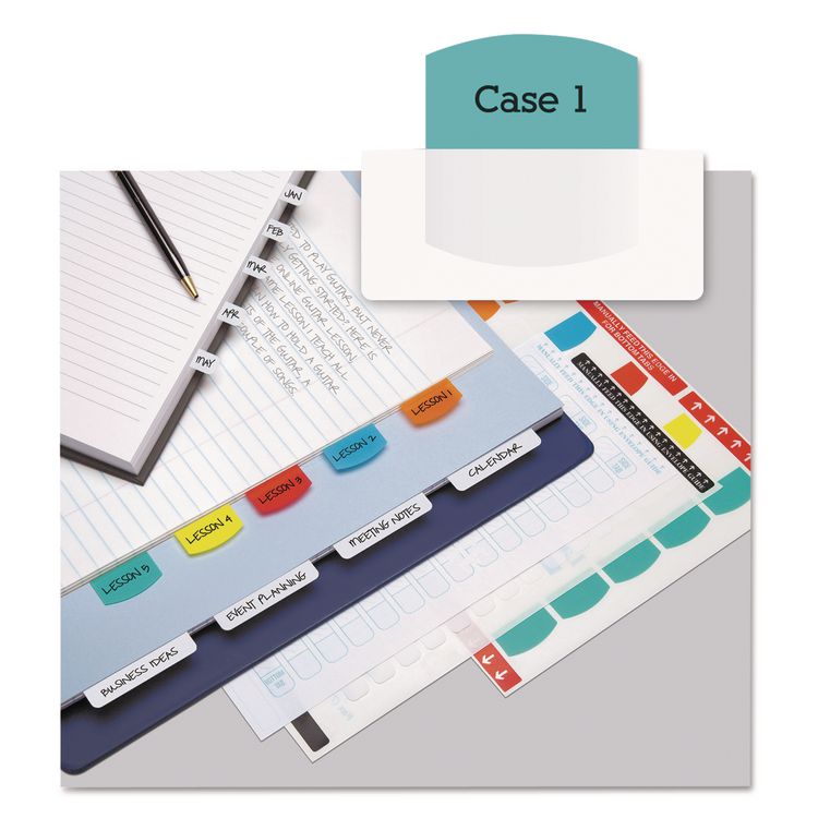 Redi-Tag Laser Printable Index Tabs, 1/5-Cut, Assorted Colors, 1.13" Wide, 100/Pack (RTG33120)