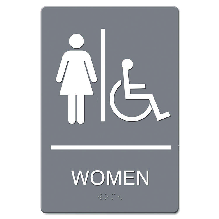 Headline Sign ADA Sign, Women Restroom Wheelchair Accessible Symbol, Molded Plastic, 6 x 9 (USS4814)