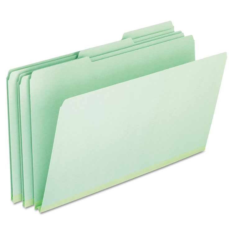 Pendaflex Pressboard Expanding File Folders, 1/3-Cut Tabs: Assorted, Legal Size, 1" Expansion, Green, 25/Box (PFX17171)