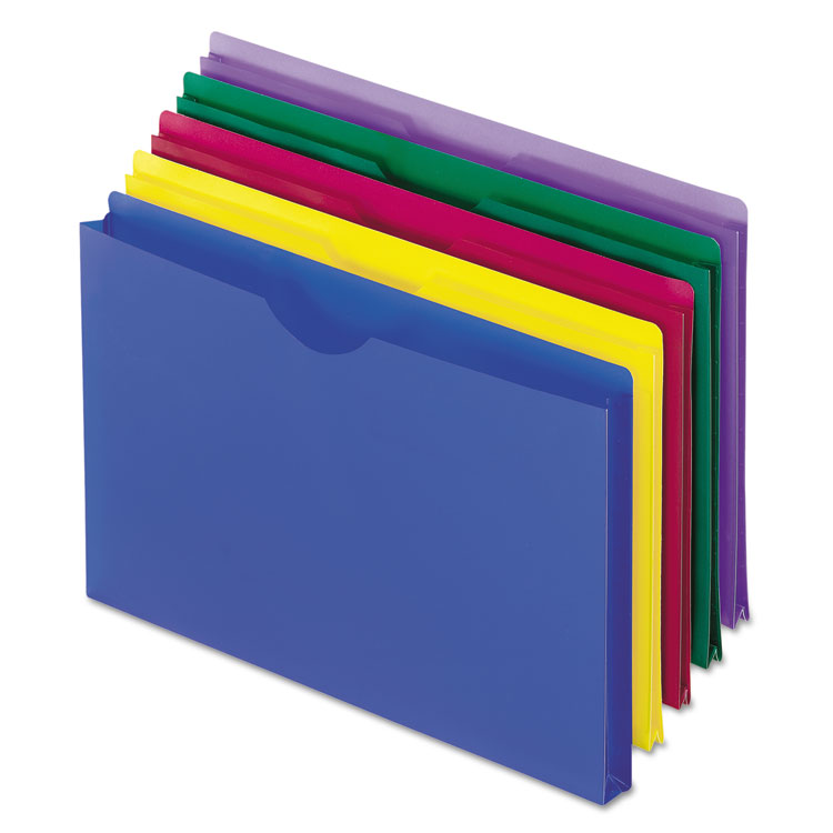 Pendaflex Poly File Jackets, Straight Tab, Legal Size, Assorted Colors, 5/Pack (PFX50993)