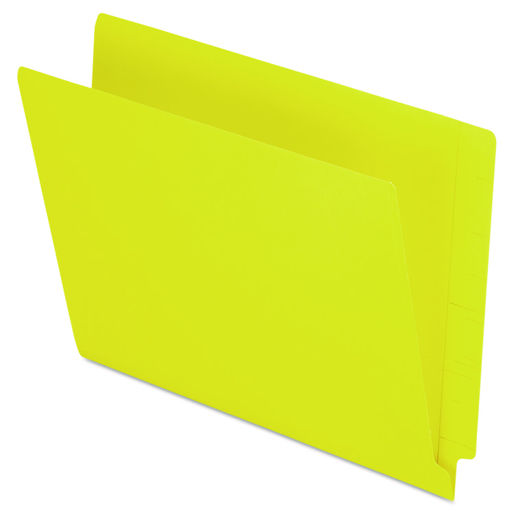 Pendaflex Colored End Tab Folders with Reinforced Double-Ply Straight Cut Tabs, Letter Size, 0.75" Expansion, Yellow, 100/Box (PFXH110DY)