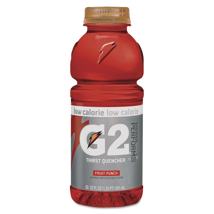 Gatorade G2 Perform 02 Low-Calorie Thirst Quencher, Fruit Punch, 20 oz Bottle, 24/Carton (QKR04053)
