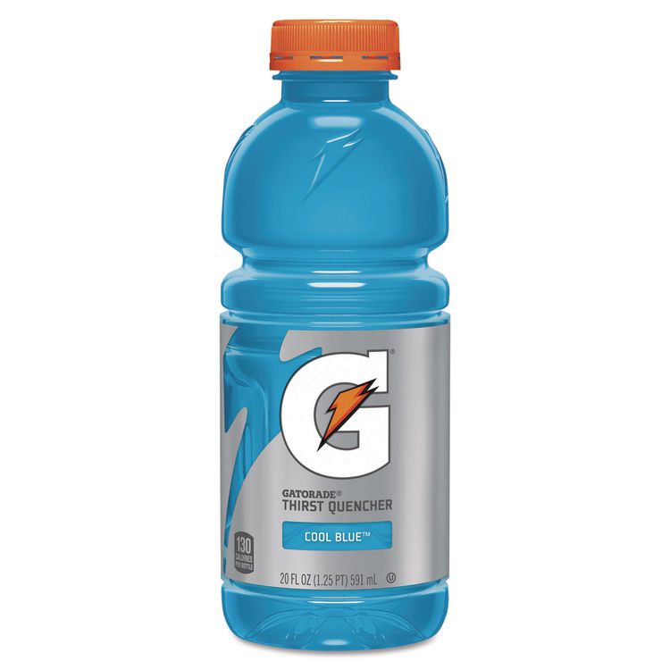 Gatorade G-Series Perform 02 Thirst Quencher, Cool Blue, 20 oz Bottle, 24/Carton (QKR24812)