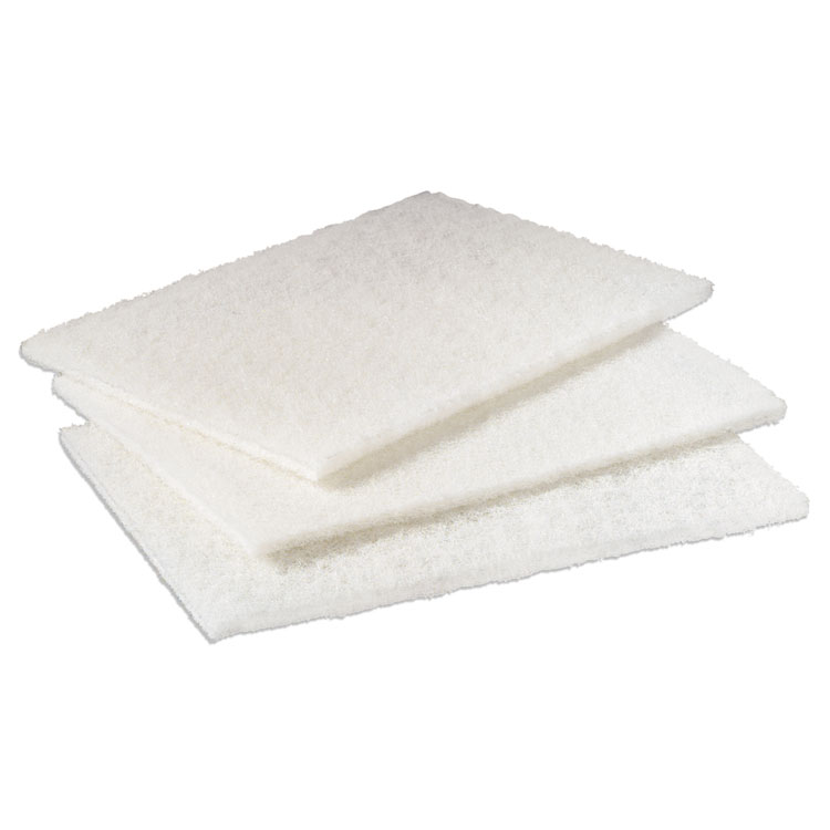 Scotch-Brite PROFESSIONAL Light Duty Cleansing Pad, 6 x 9, White, 20/Pack, 3 Packs/Carton (MMM98)