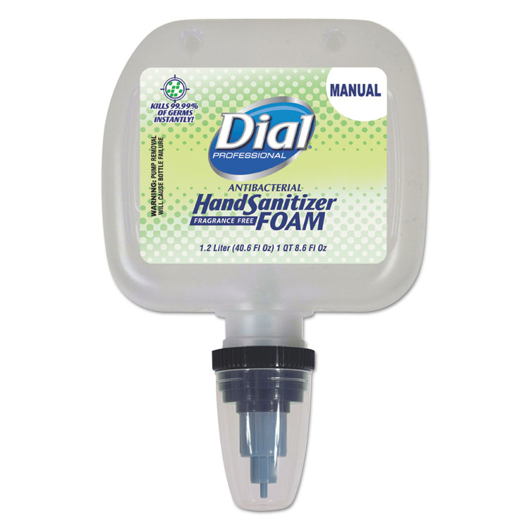 Dial Professional Antibacterial Foam Hand Sanitizer, 1.2 L Refill, Fragrance-Free, 3/Carton (DIA05085)