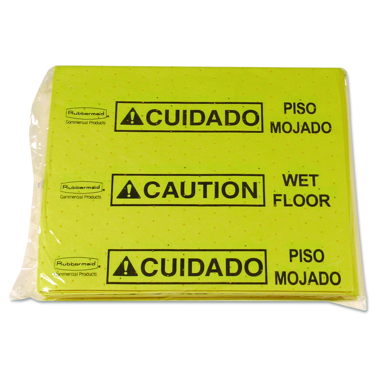 Rubbermaid Commercial Over-The-Spill Pad Tablet, 12 oz, 14 x 16.5, 25/Pack (RCP4253YEL)