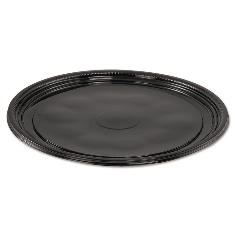 WNA Caterline Casuals Thermoformed Platters, 12" Diameter, Black. Plastic, 25/Carton (WNAA512PBL)