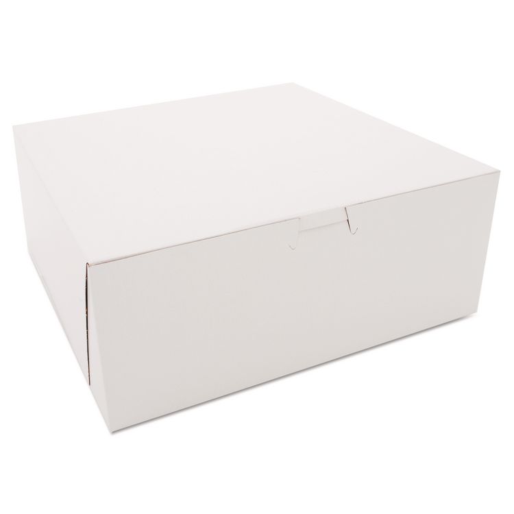 SCT White One-Piece Non-Window Bakery Boxes, 10 x 10 x 4, White, Paper, 100/Carton (SCH0973)
