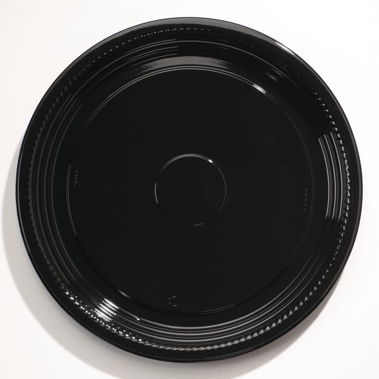 WNA Caterline Casuals Thermoformed Platters, 16" Diameter, Black, Plastic, 25/Carton (WNAA516PBL)