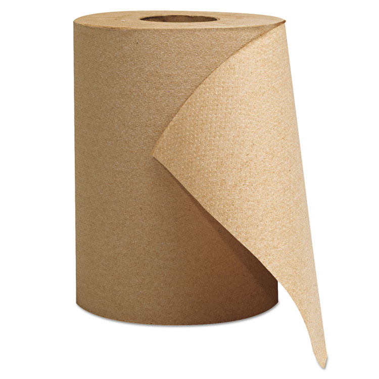 GEN Hardwound Roll Towels, 1-Ply, 8" x 300 ft, Natural, 12 Rolls/Carton (GEN1804)